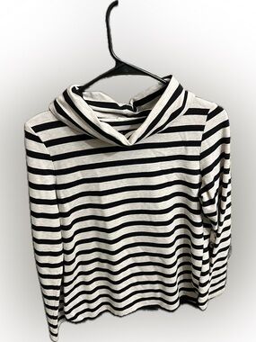 croft & barrow Black and Cream Striped Turtleneck